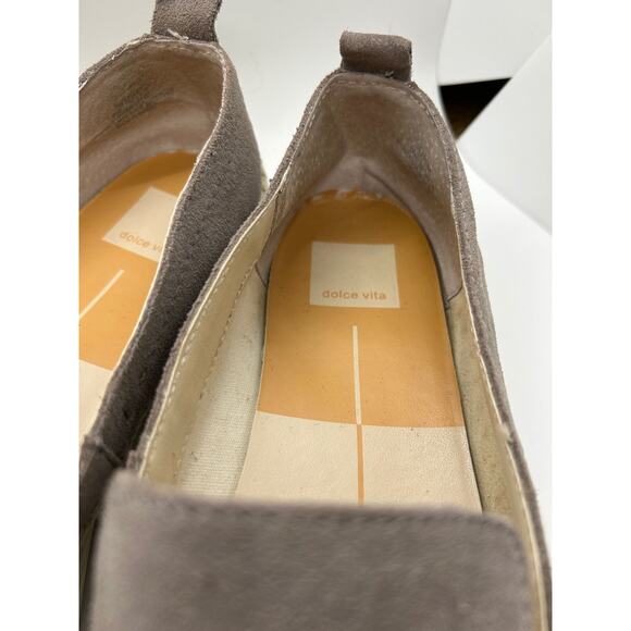 Dolce Vita size 9 Grey Suede Slip On Flat Loafers Classic Preppy Slip-on - Picture 2 of 7